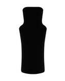 PADDED HIP VELVET MIDI DRESS
