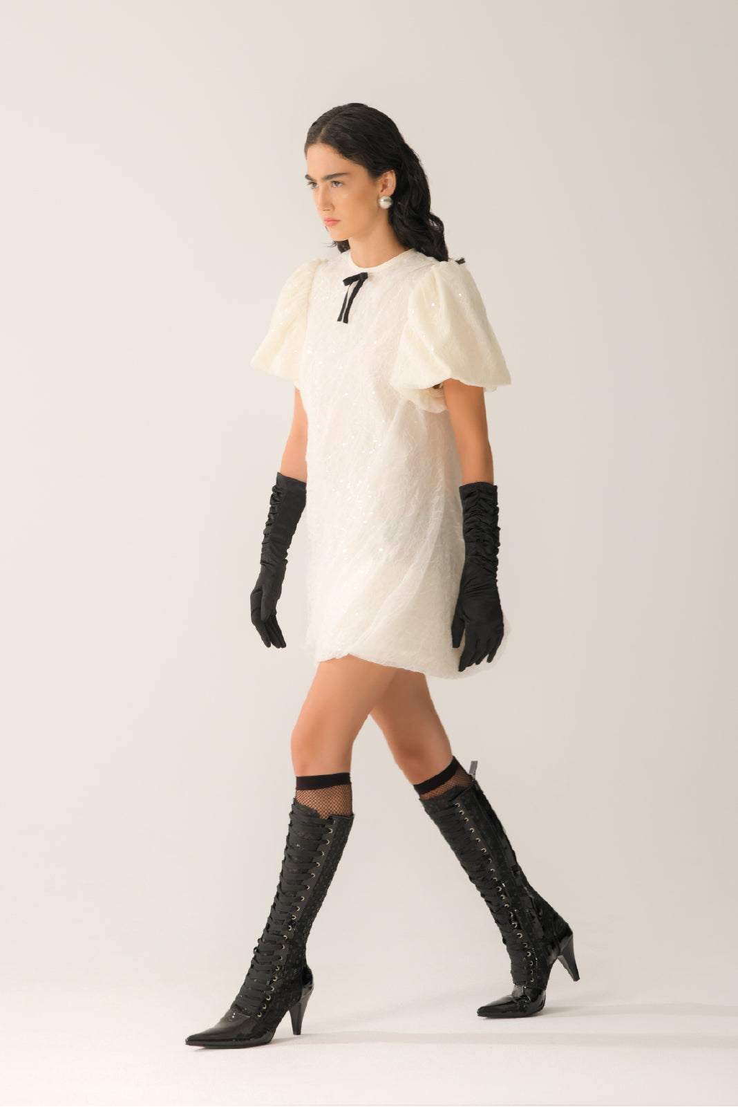 SEQUINED BUBBLE MINI DRESS