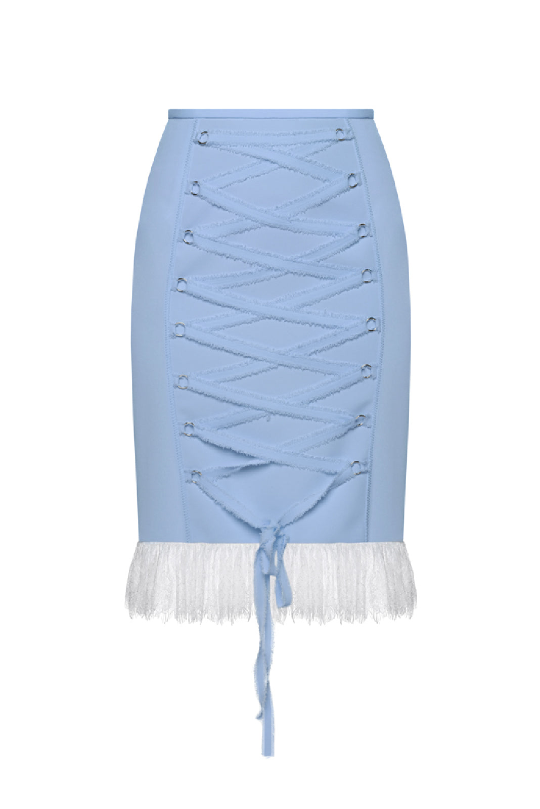 LACE-TRIMMED MIDI SKIRT