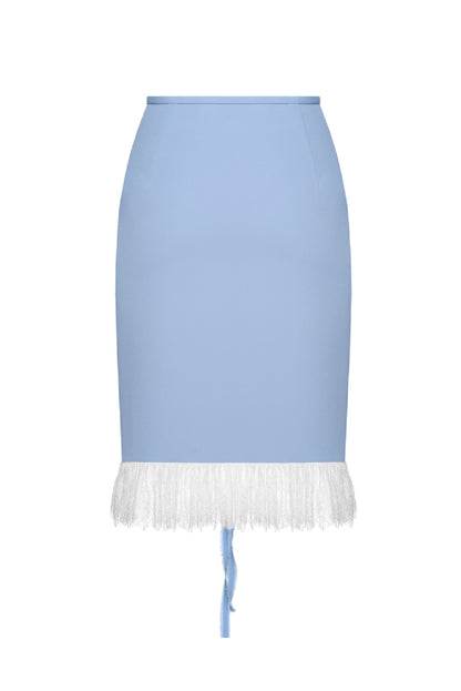 LACE-TRIMMED MIDI SKIRT