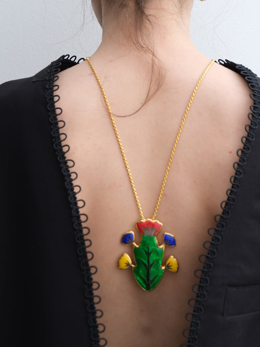 Brooch/Necklace With Colorful Tulips