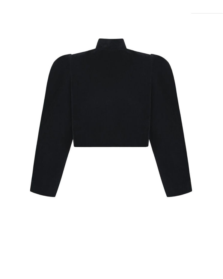 Puff-Sleeved Velvet Jacket