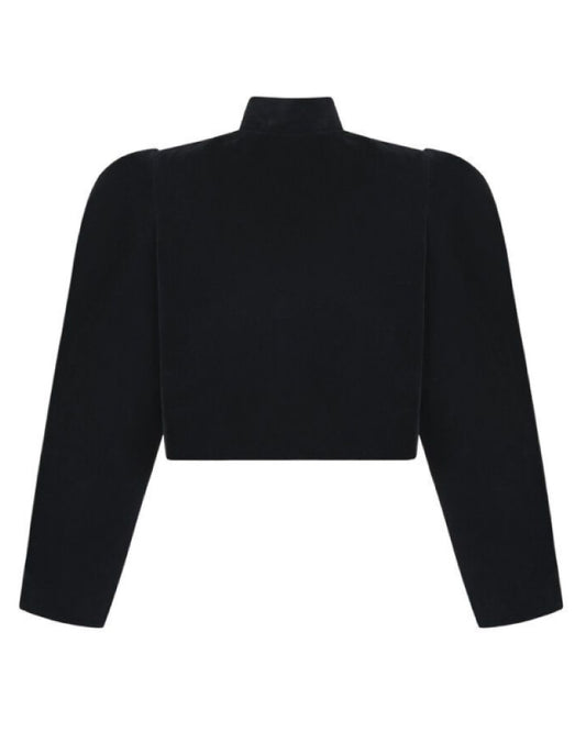 Puff-Sleeved Velvet Jacket