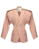 The Sculptural Hourglass Blazer in Dusty Rose