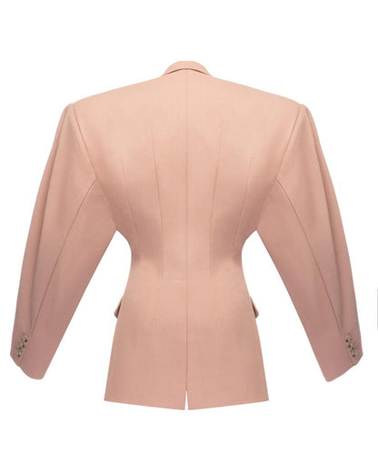The Sculptural Hourglass Blazer in Dusty Rose