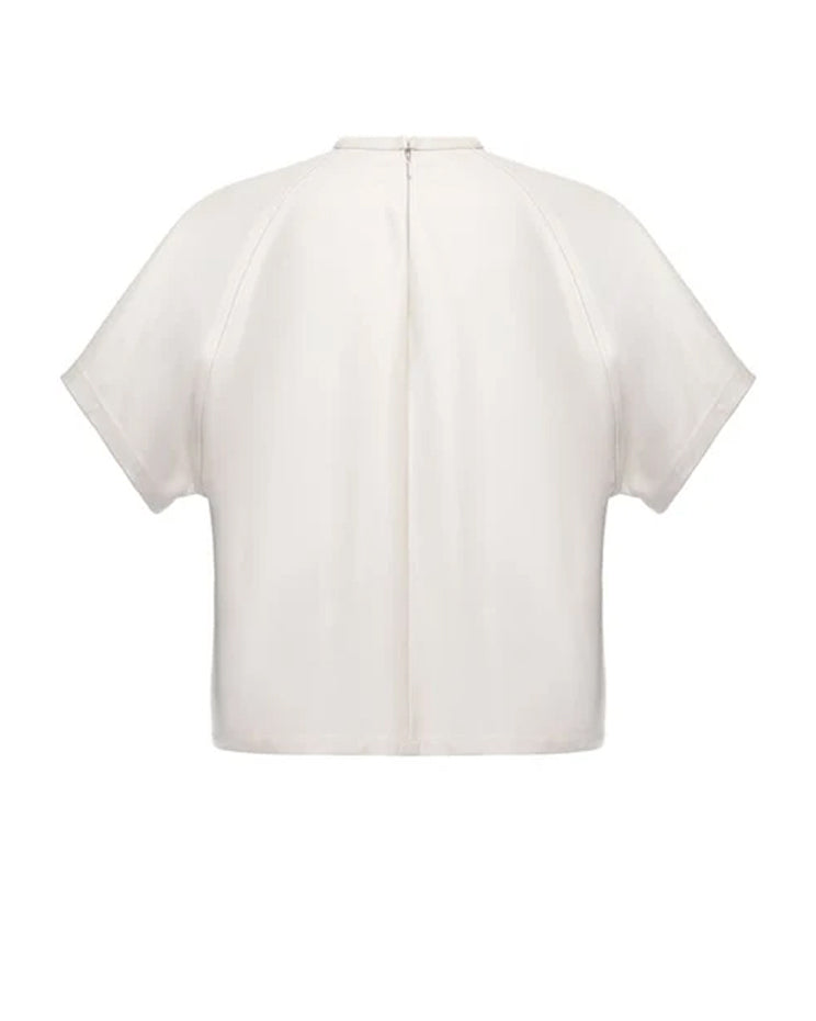 Cream leather t-shirt