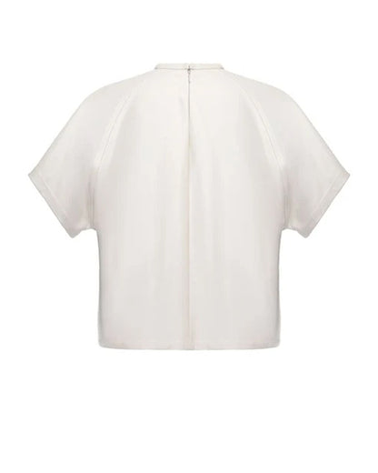 Cream leather t-shirt