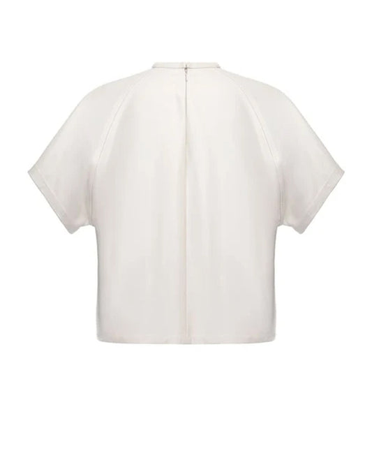 Cream leather t-shirt