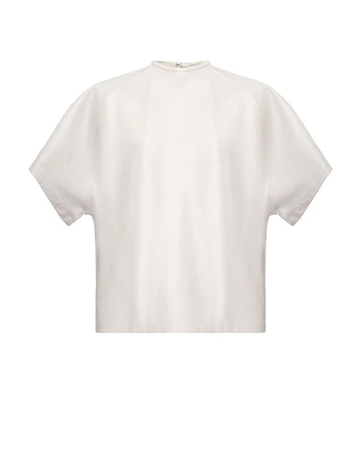 Cream leather t-shirt