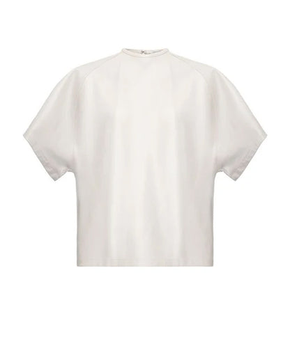 Cream leather t-shirt