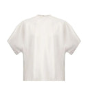 Cream leather t-shirt