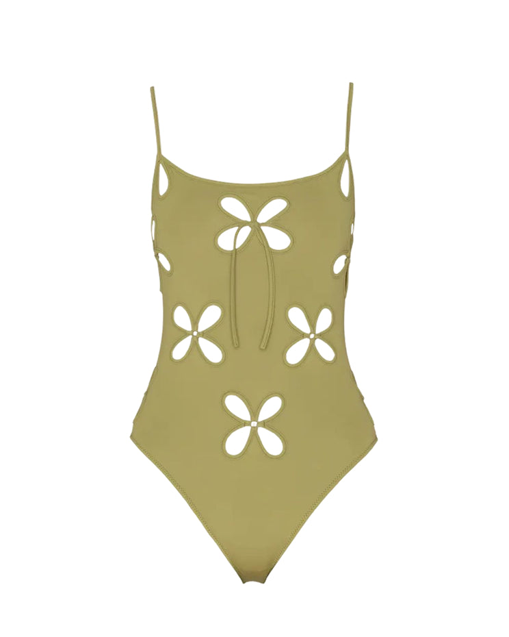 Chilla Petal One-piece w Metallic Rings Fern