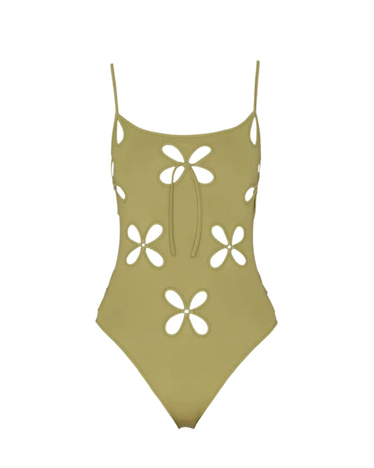 Chilla Petal One-piece w Metallic Rings Fern