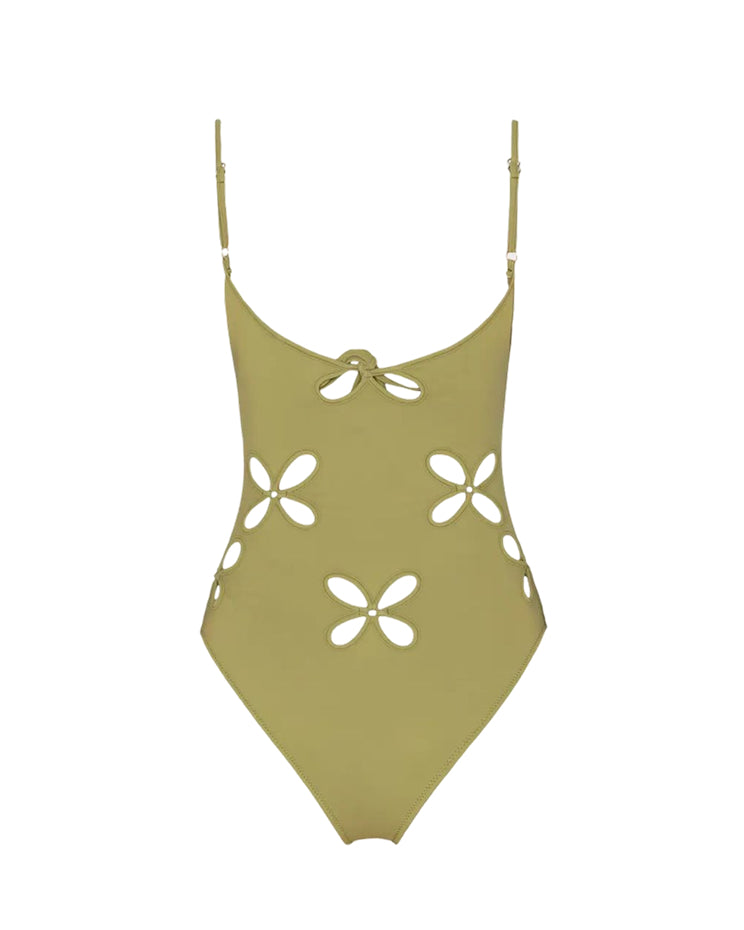 Chilla Petal One-piece w Metallic Rings Fern