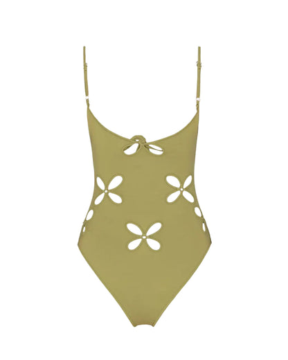 Chilla Petal One-piece w Metallic Rings Fern
