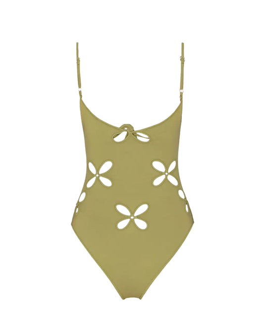 Chilla Petal One-piece w Metallic Rings Fern