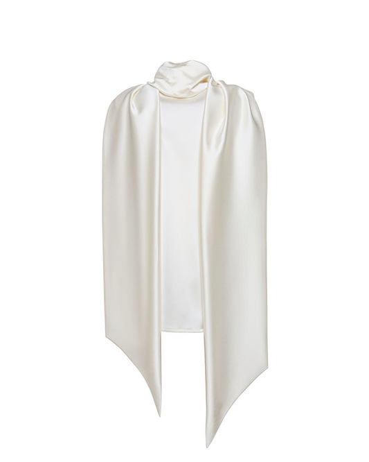 Sleeveless Blouse With A Draped Collar