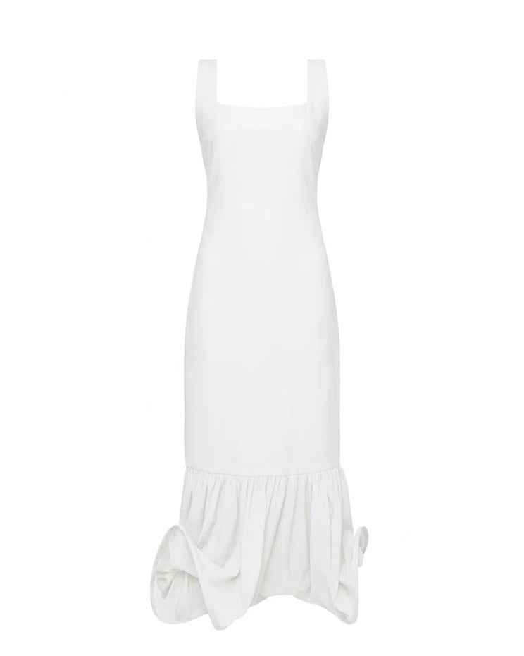 Circle-Pantsed Dress White
