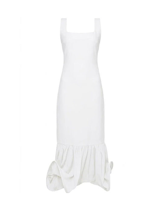 Circle-Pantsed Dress White