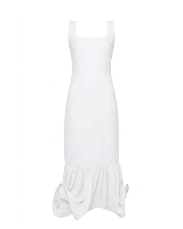 Circle-Pantsed Dress White