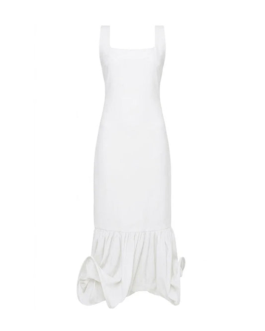 Circle-Pantsed Dress White