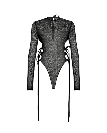 Black Ttransparent Bodysuit