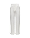 Hight-Waist Pants With Cuffed Hem