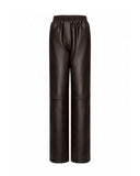 Straight-leg Pants in leather
