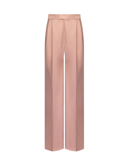 The Pleated Wide Leg Trouser in Dusty Rose