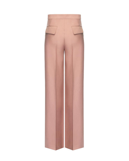 The Pleated Wide Leg Trouser in Dusty Rose