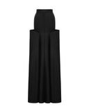 Structured Side-Fold Maxi Skirt