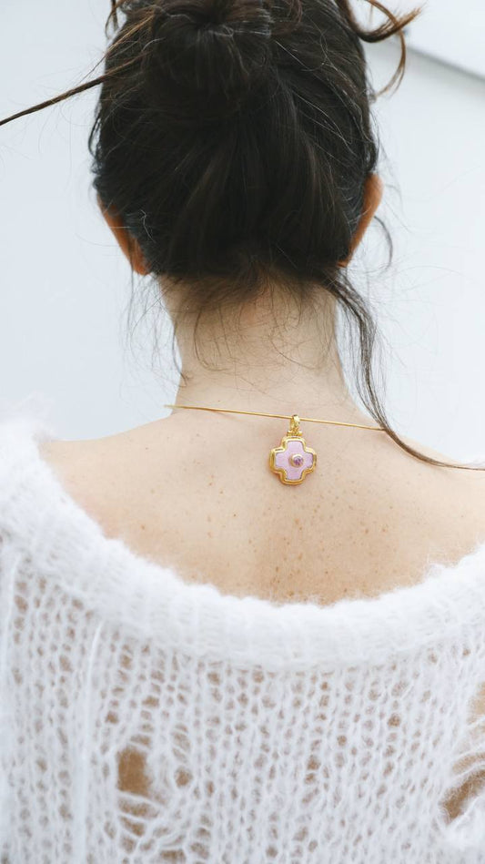 Rose cross necklace
