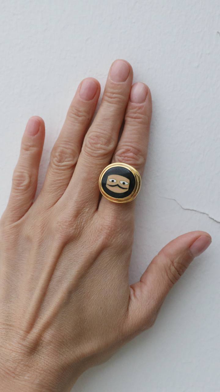 The "Watcher" Enamel Statement Ring