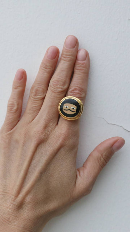 The "Watcher" Enamel Statement Ring