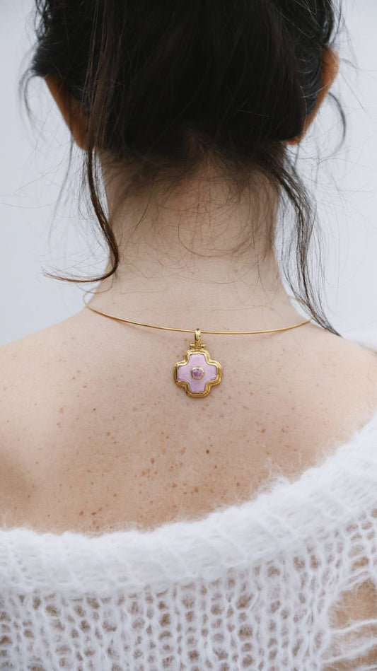 Rose cross necklace