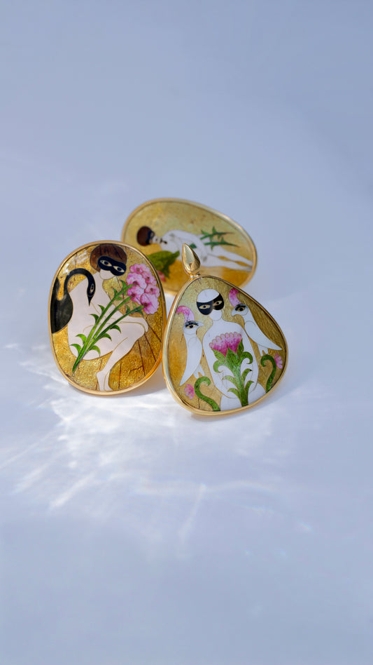 Sofia Gongli Women ring with mask and flower