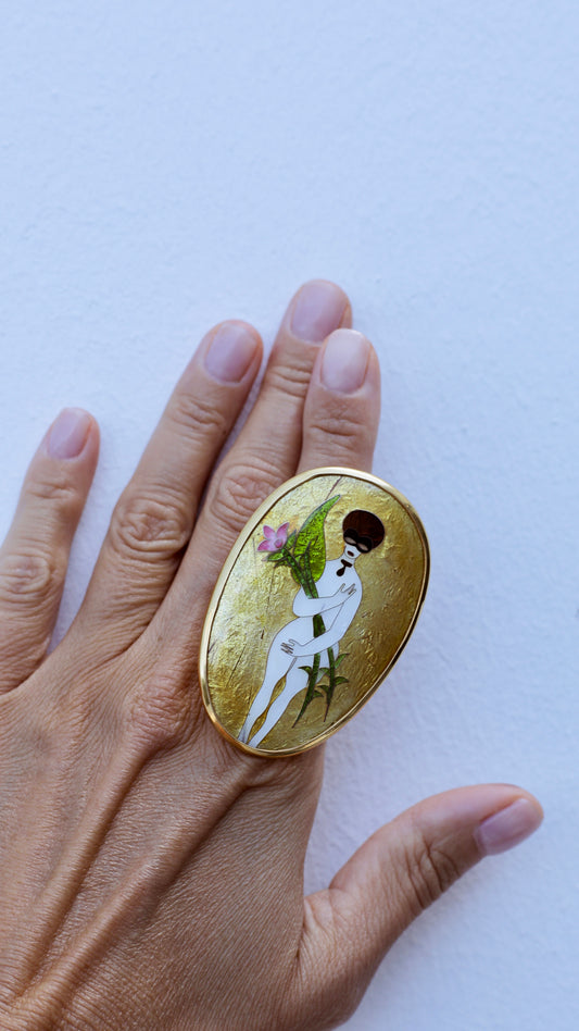Sofia Gongli Women ring with mask and flower