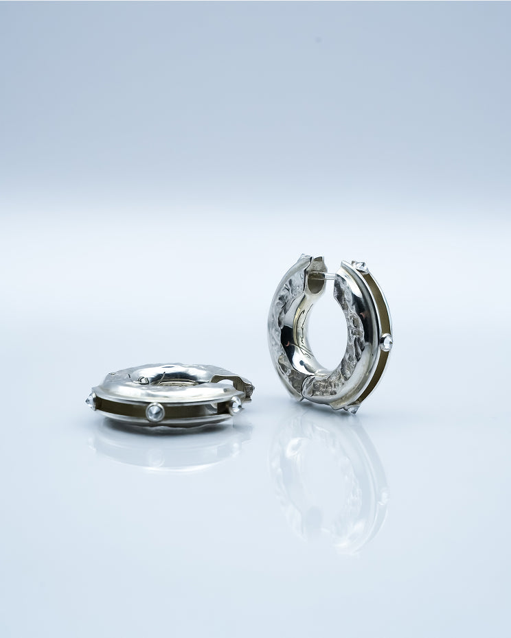 Earrings Hoops w Mossanite