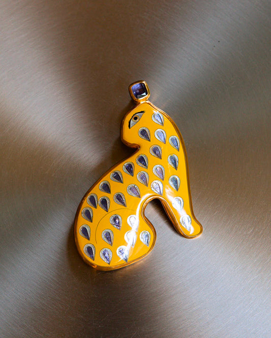 Gongli Yellow Leopard Brooch