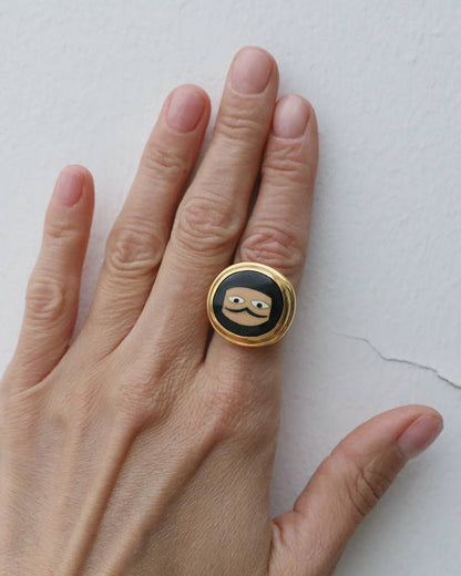 The "Watcher" Enamel Statement Ring