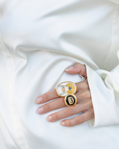The "Watcher" Enamel Statement Ring