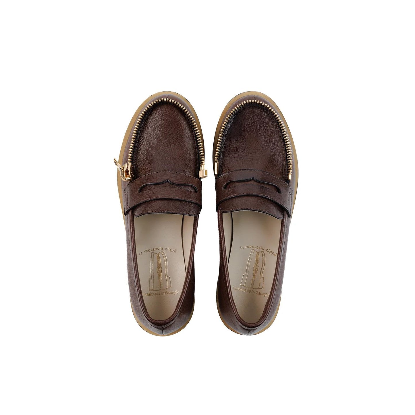 Grainy Brown leather mocassin