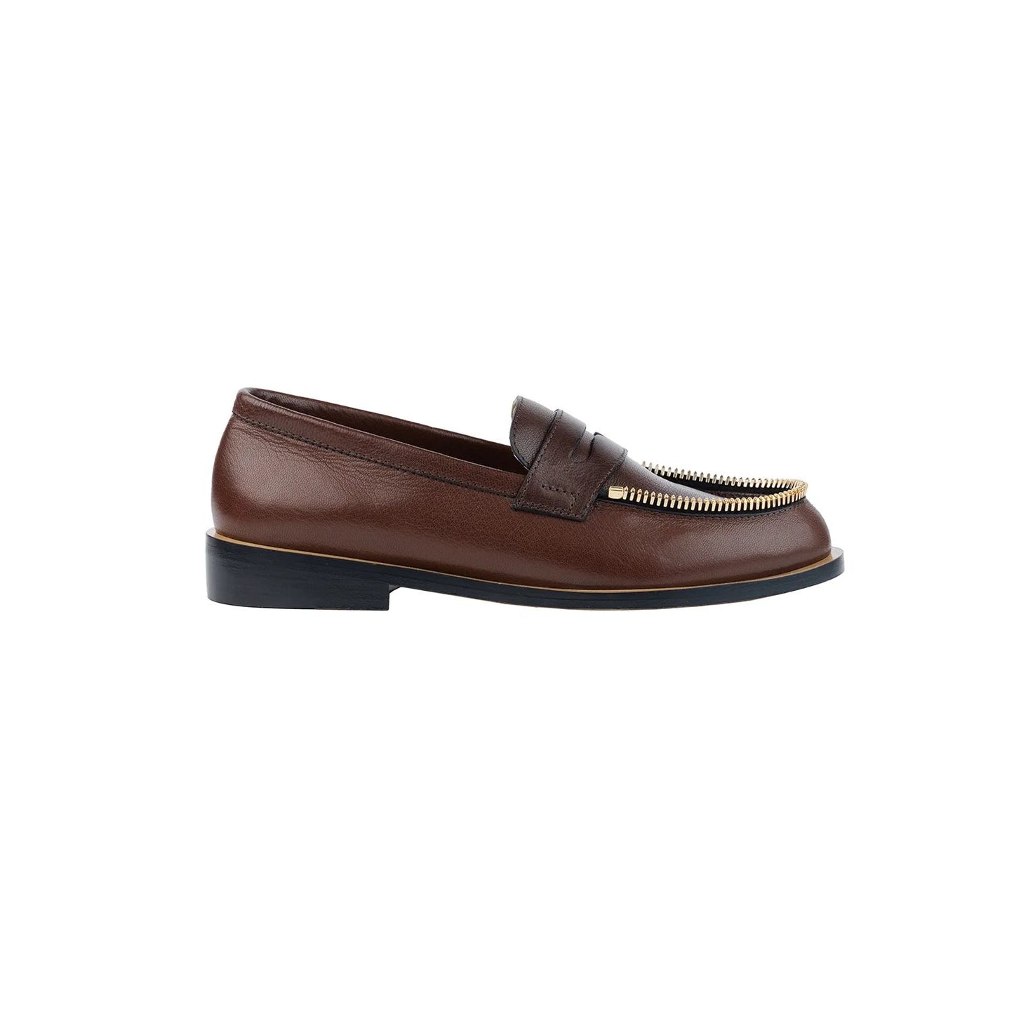 Grainy Brown leather mocassin
