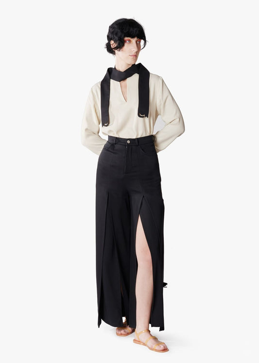 Tencel High Split Pants