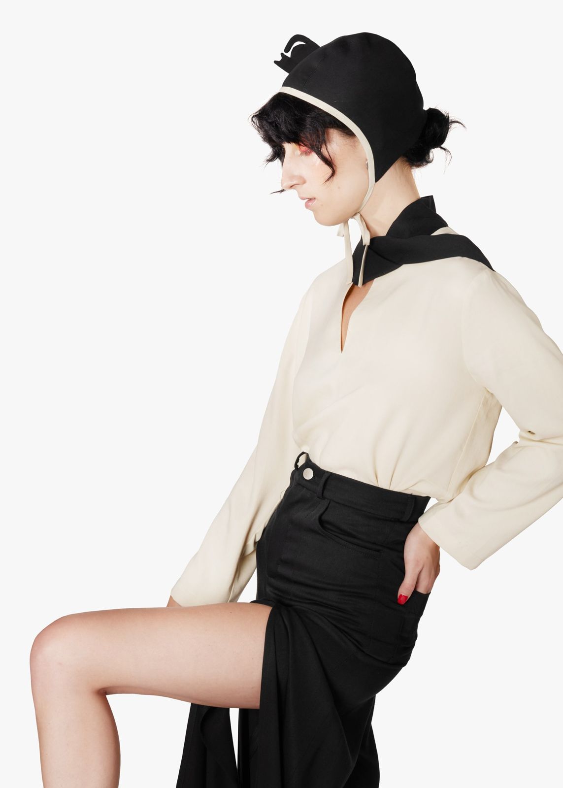 Tencel High Split Pants