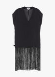 Hem fringe tencel dress