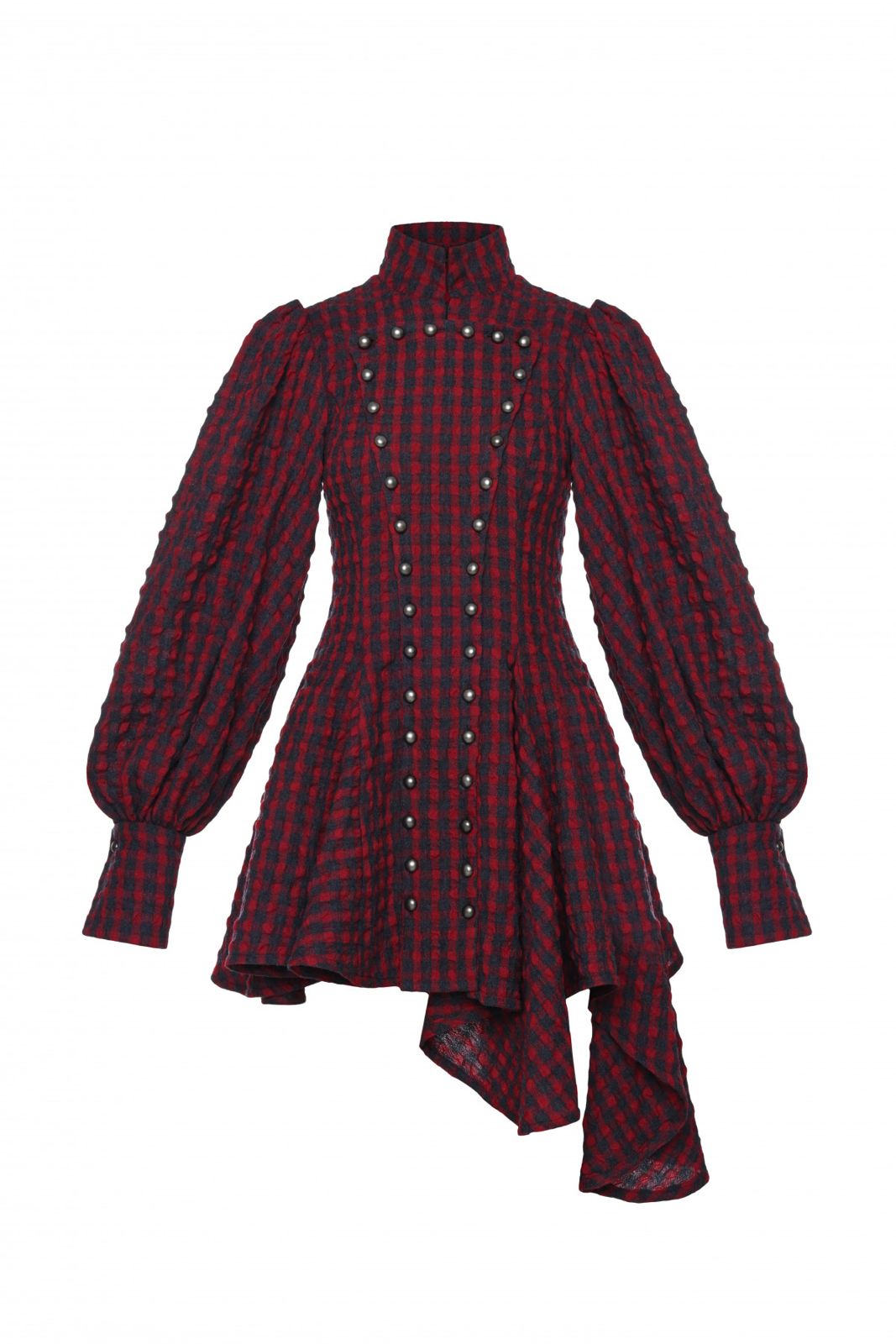 PUCKERED CHECK DRESS