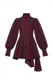 PUCKERED CHECK DRESS