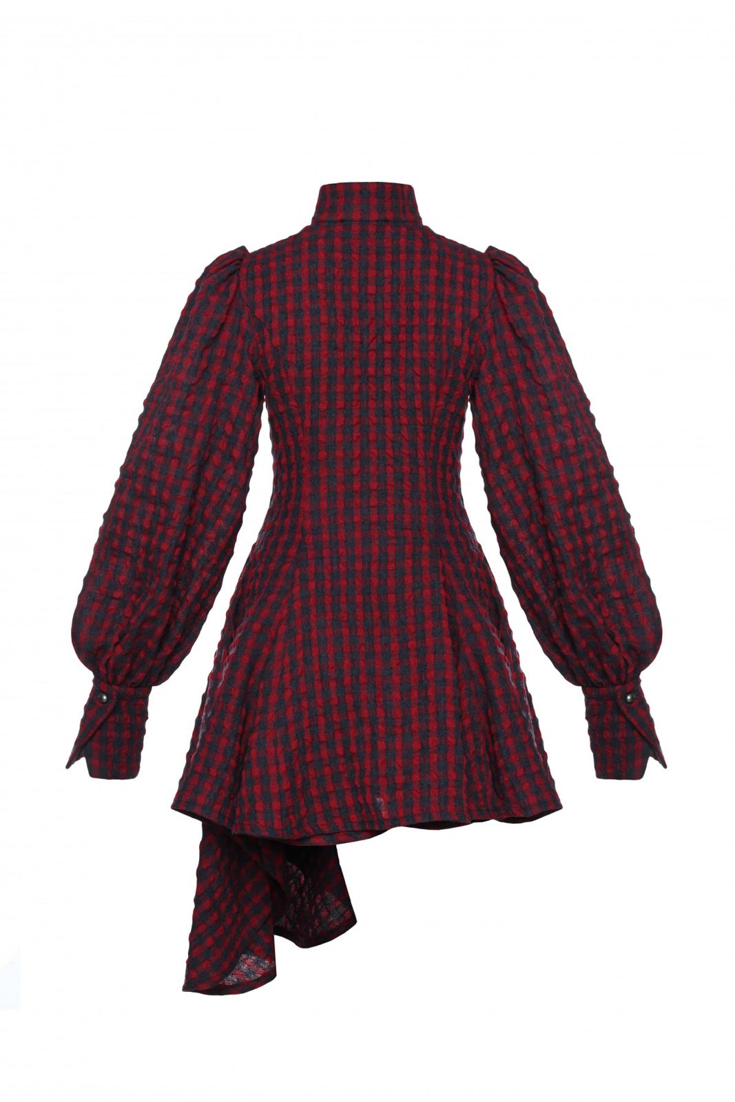 PUCKERED CHECK DRESS