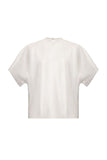 Cream leather t-shirt